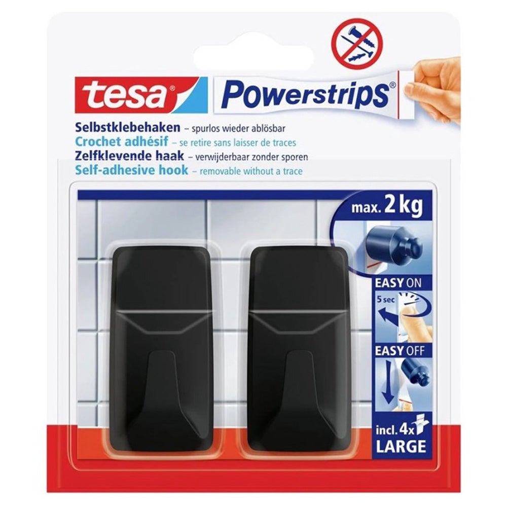 Powerstrips haak L rechthoek 2 stuks 2 kg Powerstrips haak L rechthoek 2 stuks 2 kg