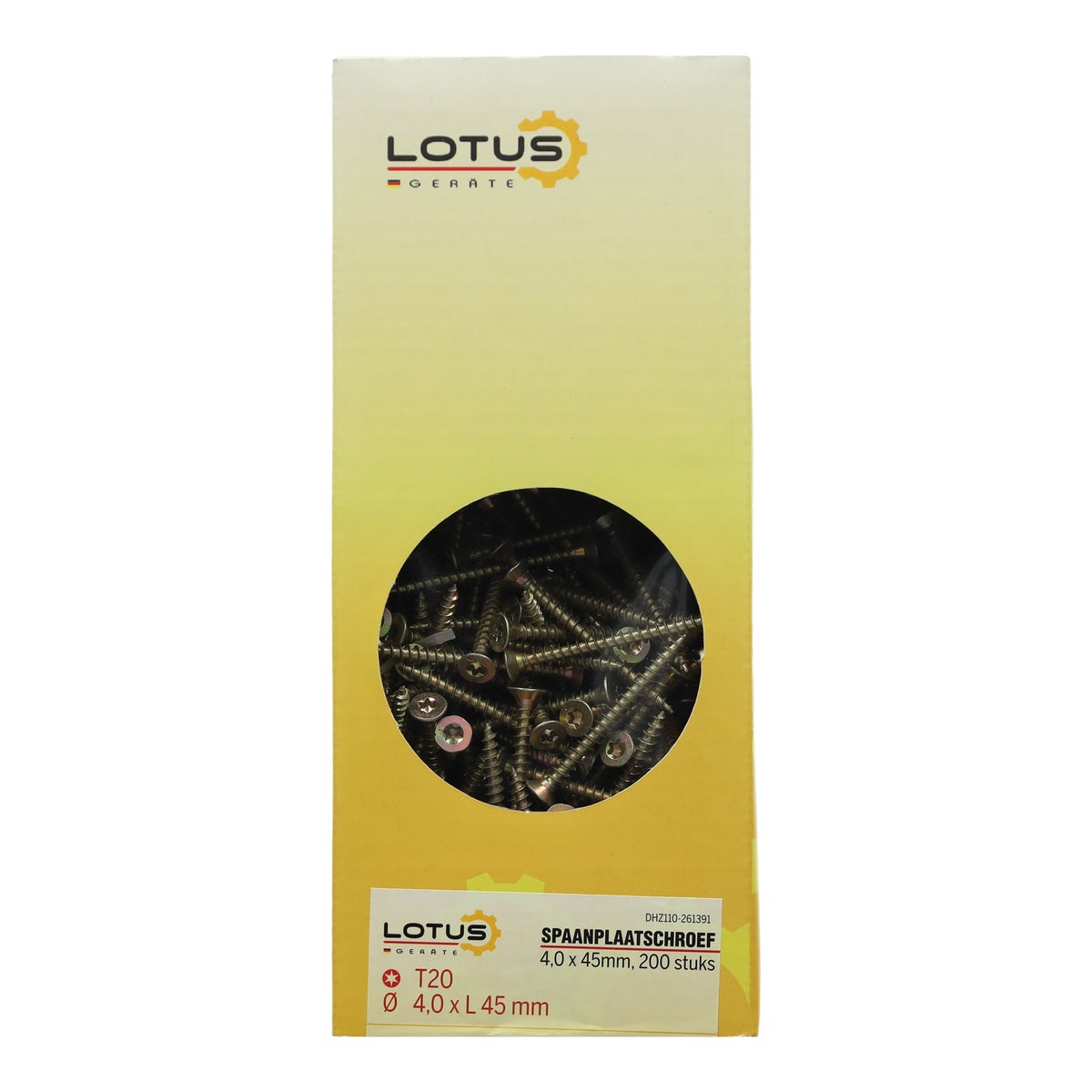 Spaanplaatschroef 4,0 x 45 mm 200 stuks Torx Spaanplaatschroef 4,0 x 45 mm 200 stuks Torx