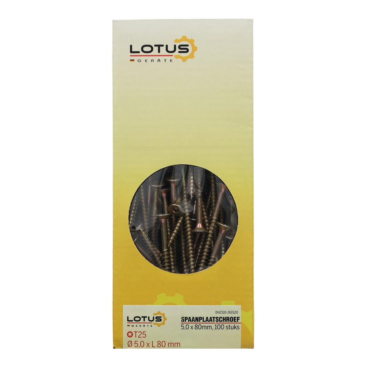 Spaanplaatschroef 5,0 x 80 mm 100 stuks Torx Spaanplaatschroef 5,0 x 80 mm 100 stuks Torx
