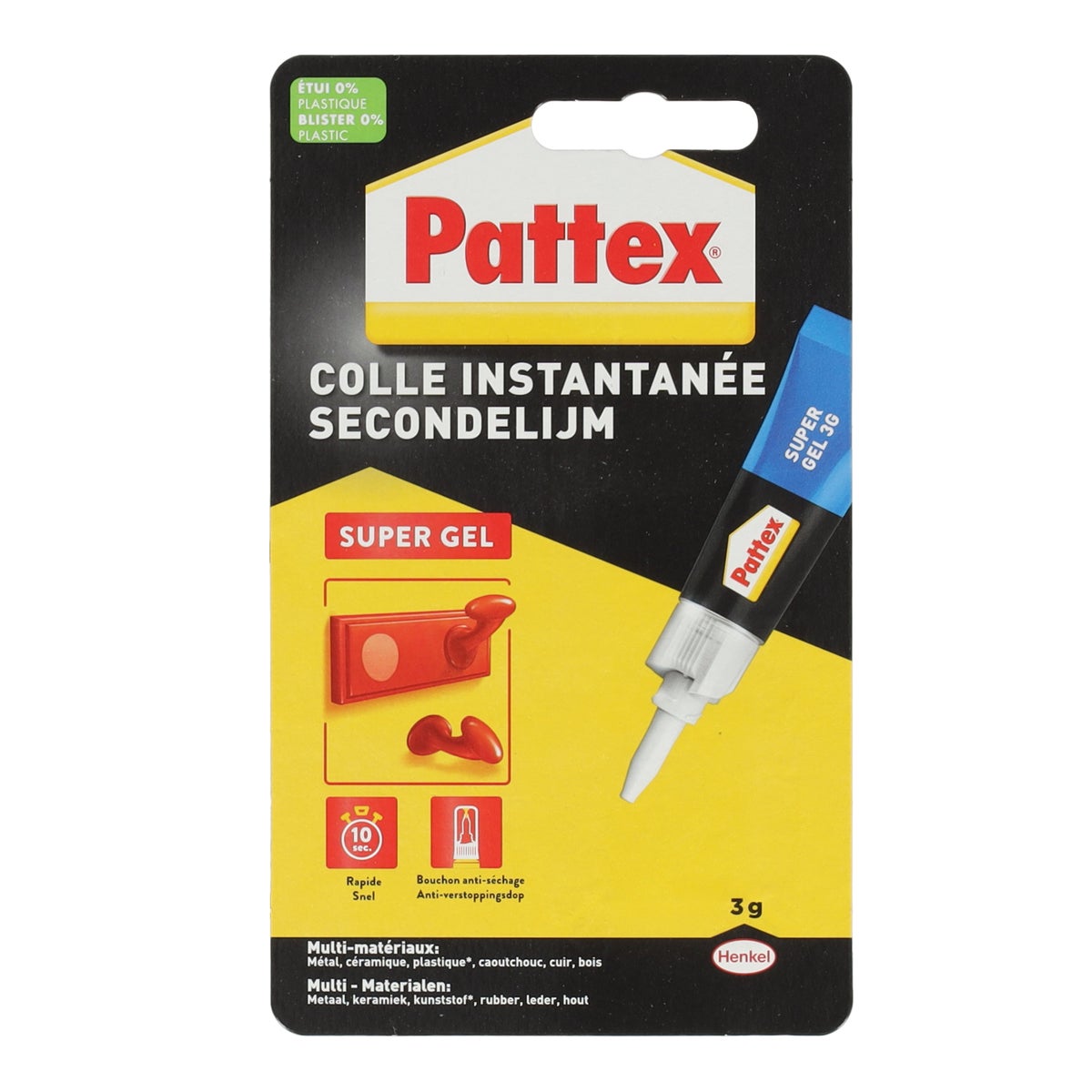 Secondelijm super gel 3 gr Pattex Secondelijm super gel 3 gr Pattex