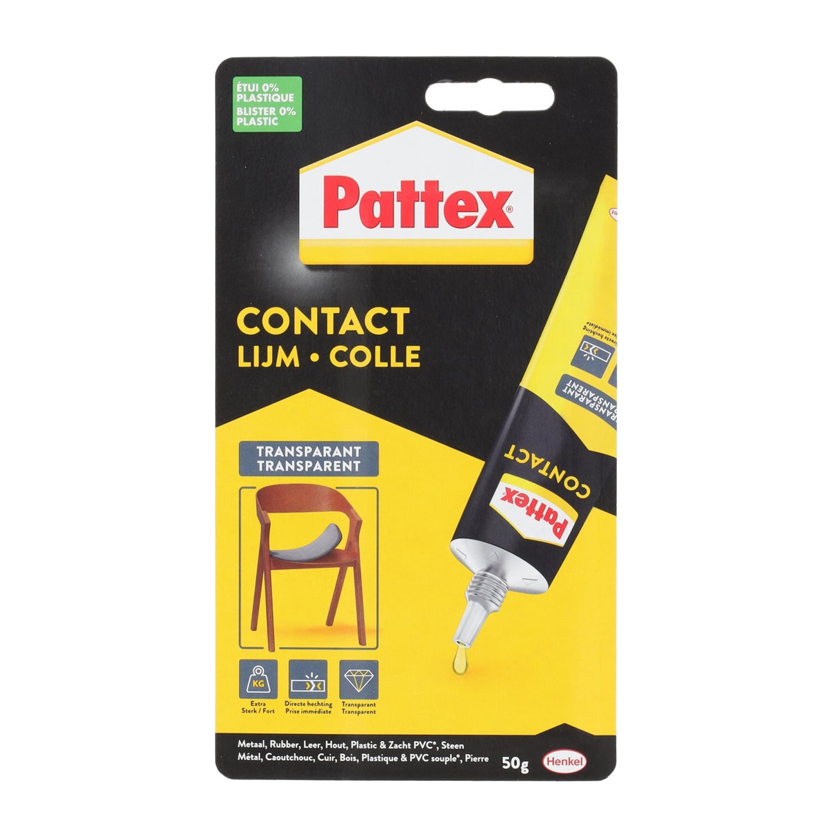 Contactlijm transparant 50G Pattex Contactlijm transparant 50G Pattex