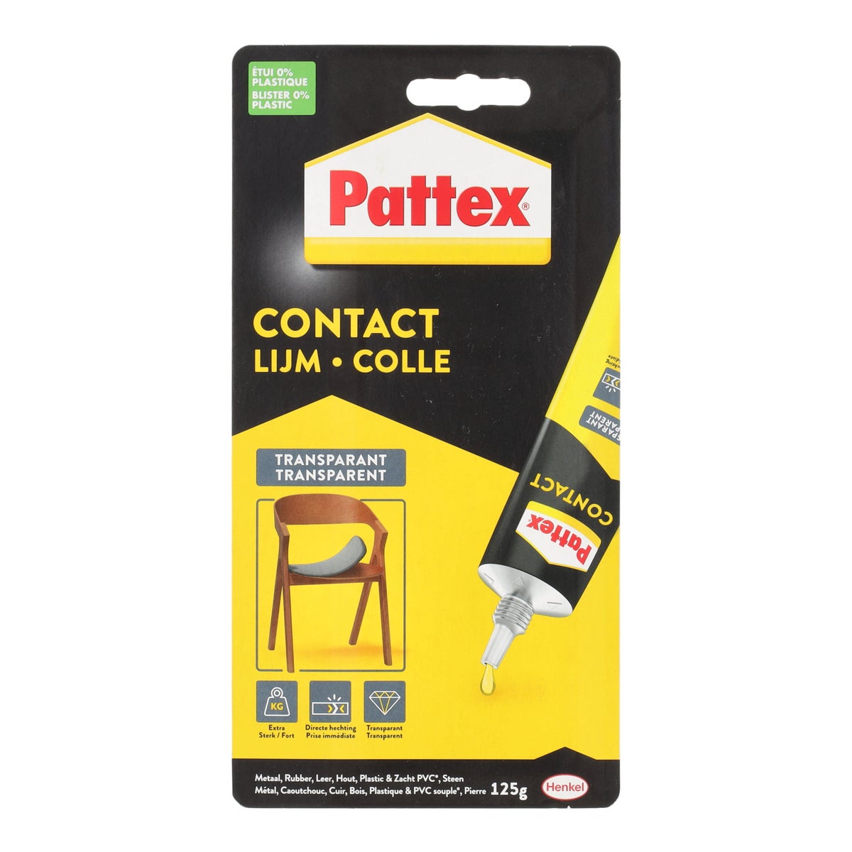 Contactlijm transparant 125G Pattex Contactlijm transparant 125G Pattex