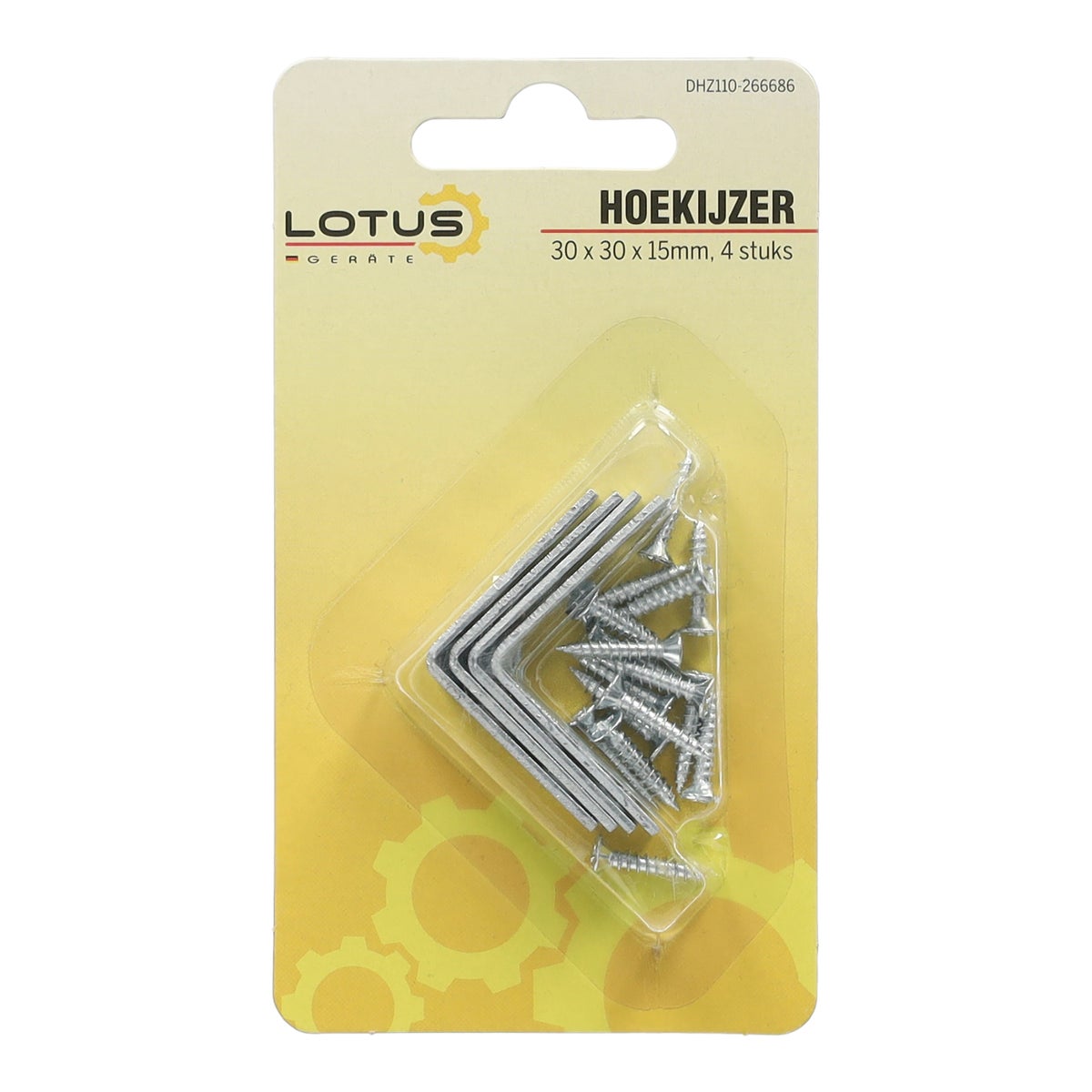 Hoekijzer 30 x 30 x 15 mm 4 stuks Lotus Hoekijzer 30 x 30 x 15 mm 4 stuks Lotus