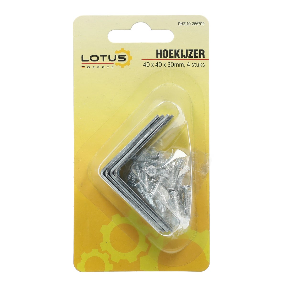 Hoekijzer 40 x 40 x 30 mm 4 stuks Lotus Hoekijzer 40 x 40 x 30 mm 4 stuks Lotus