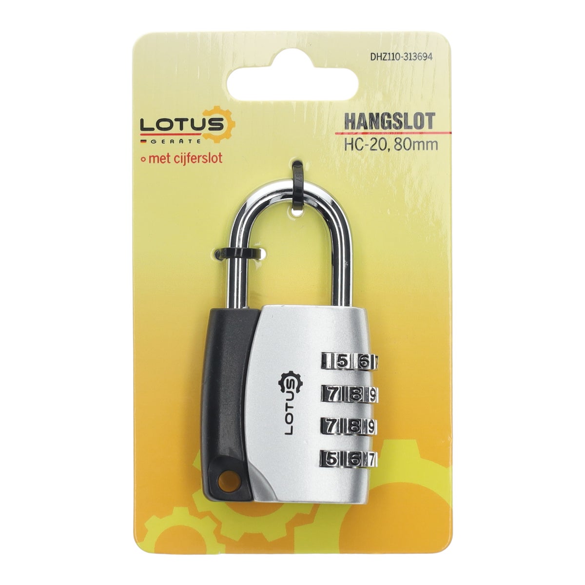Hangslot cijfer HC-20 80 mm Lotus Hangslot cijfer HC-20 80 mm Lotus
