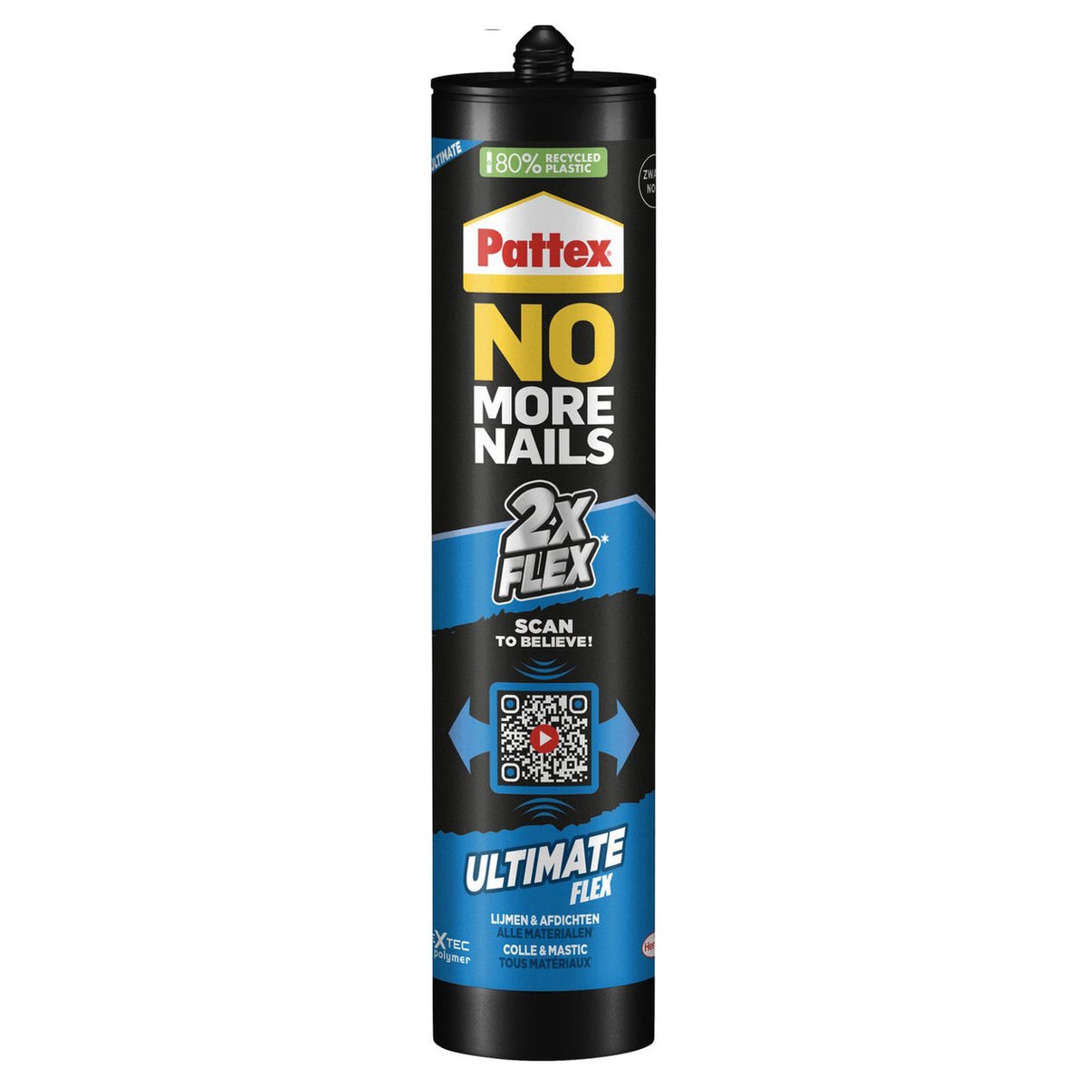 Kit No More Nails Flex zwart 390g Pattex Kit No More Nails Flex zwart 390g Pattex