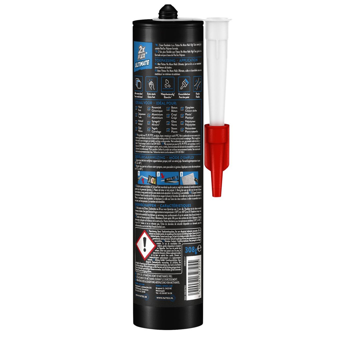Kit No More Nails Flex transparant 308g Pattex Kit No More Nails Flex transparant 308g Pattex