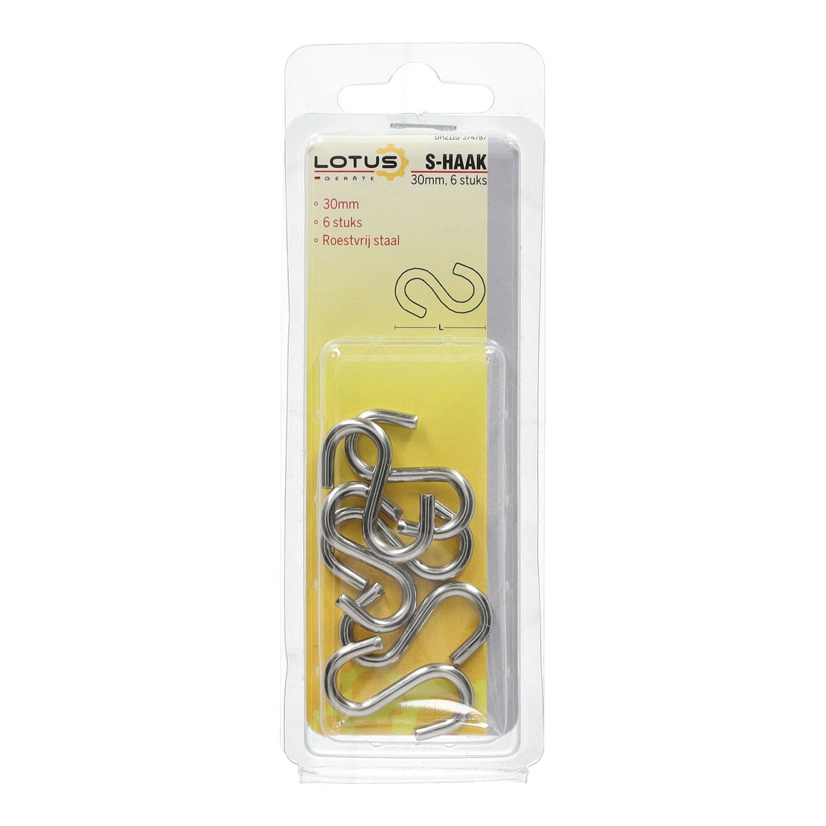 S-haak 30 mm RVS 6 stuks Lotus S-haak 30 mm RVS 6 stuks Lotus