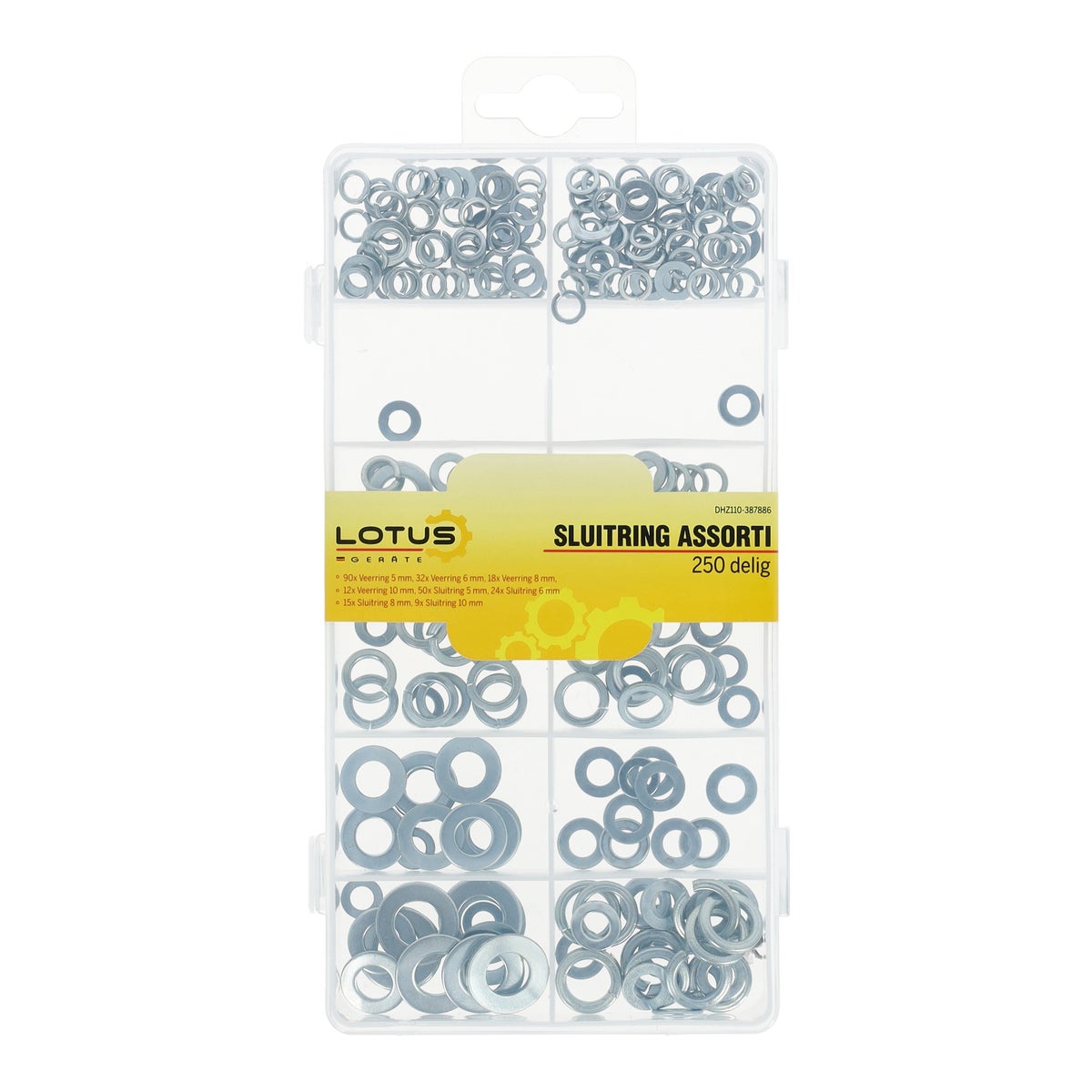 Sluitring en veerring 250-delig Lotus Sluitring en veerring 250-delig Lotus