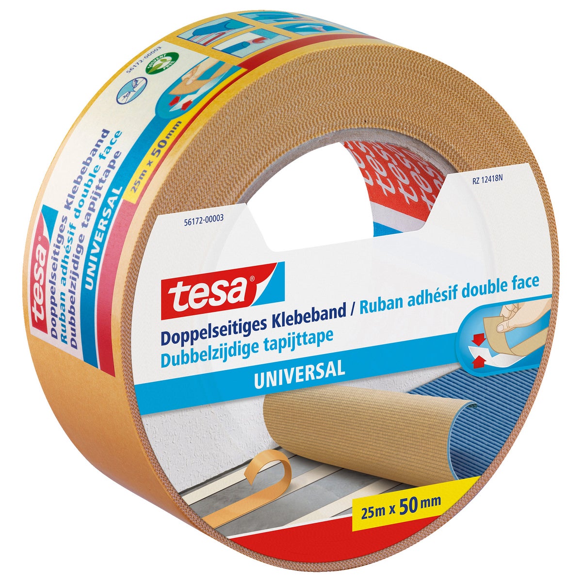 Tapijttape dubbelz uni 50 mm x 25 m Tapijttape dubbelz uni 50 mm x 25 m