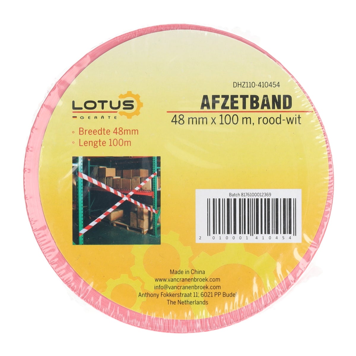 Afzetband rood-wit 48 mm x 100 m Afzetband rood-wit 48 mm x 100 m