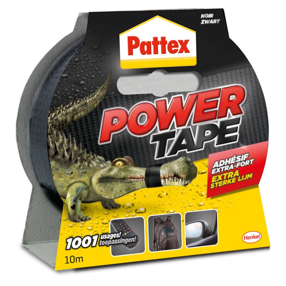 Power tape 10 m x 50 mm zwart Pattex Power tape 10 m x 50 mm zwart Pattex
