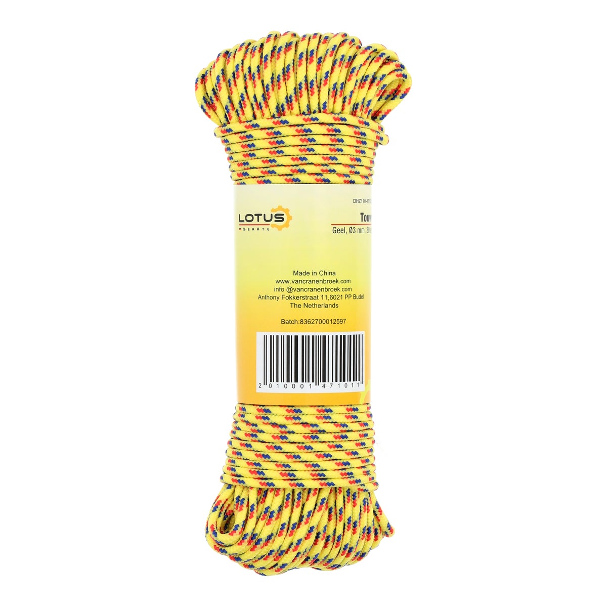 Touw geel 3 mm x 30 m Lotus Touw geel 3 mm x 30 m Lotus