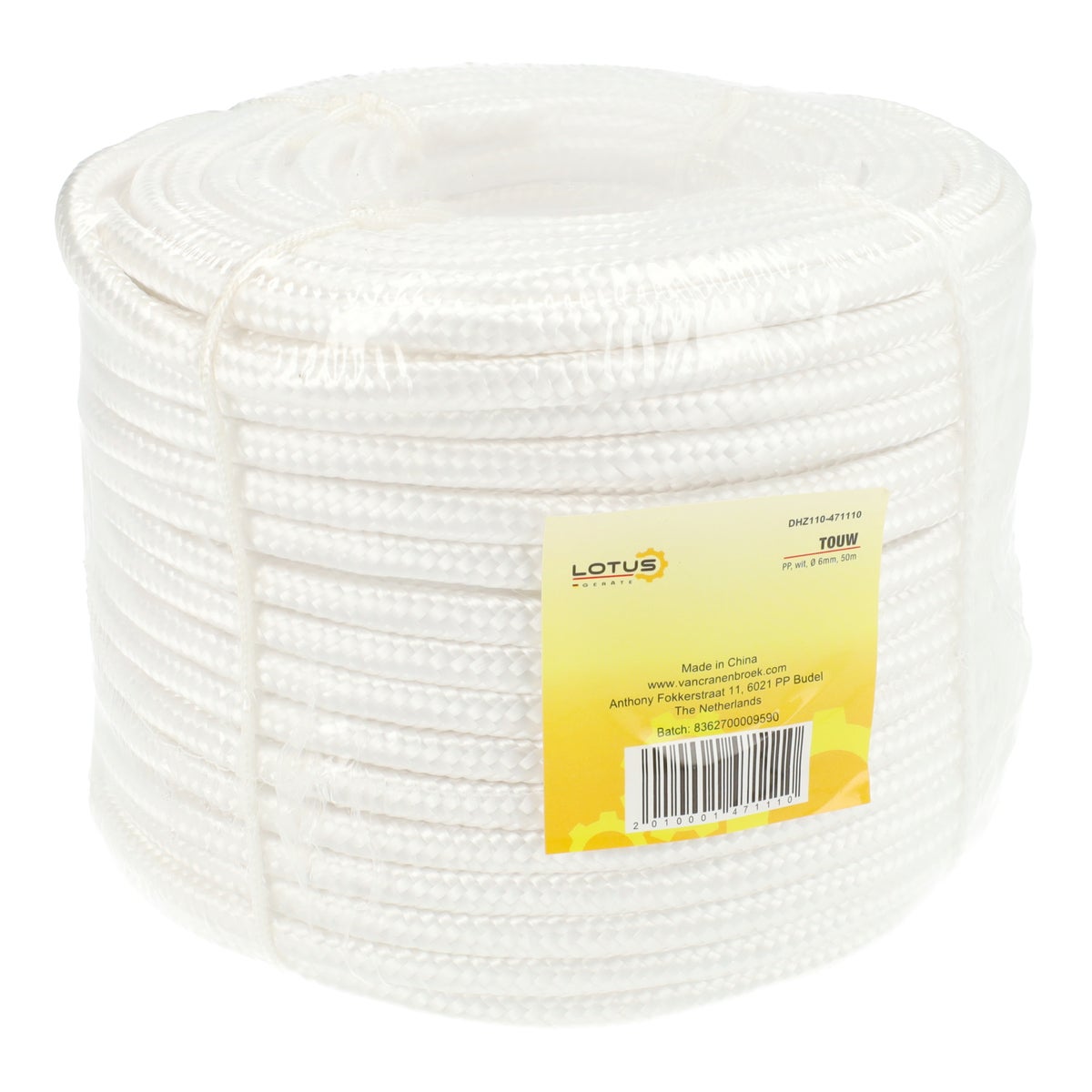 Touw wit PP Ø6 mm x 50 m Lotus Touw wit PP Ø6 mm x 50 m Lotus