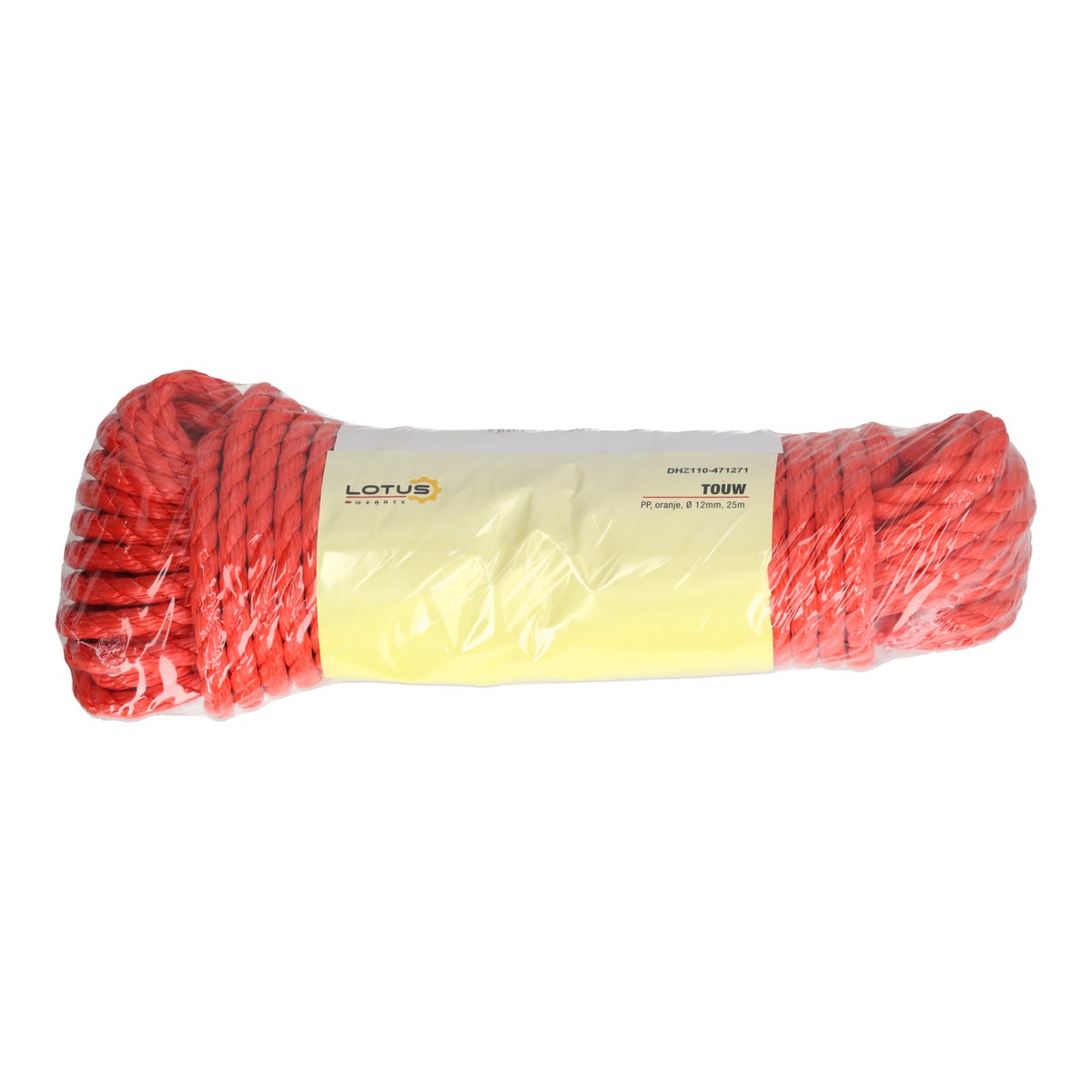 Touw oranje PP Ø12 mm x 25 m Lotus Touw oranje PP Ø12 mm x 25 m Lotus