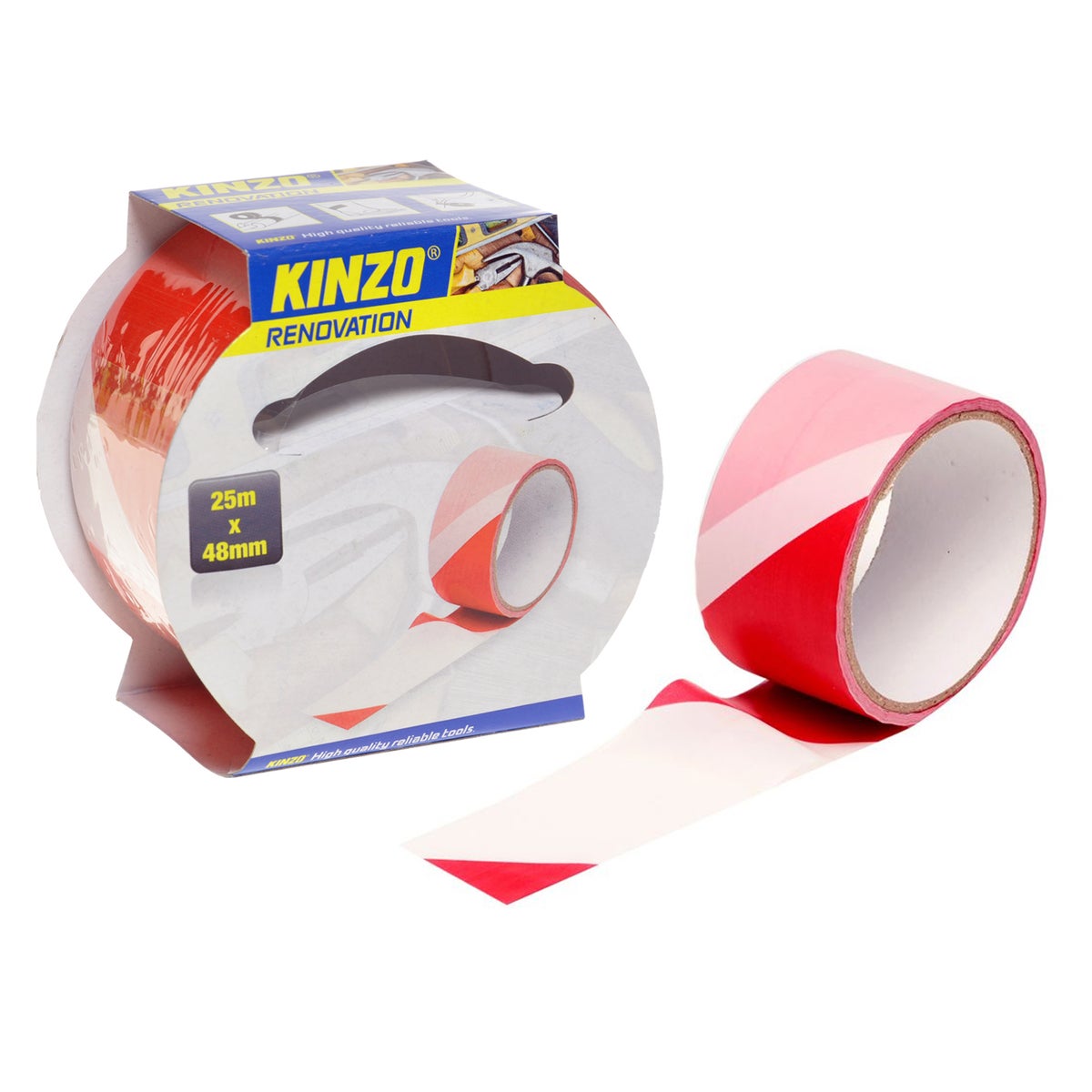 Afzetlint 25m 48 mm Kinzo Afzetlint 25m 48 mm Kinzo