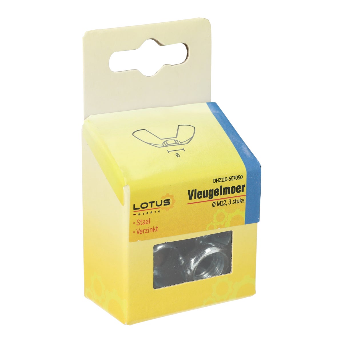 Vleugelmoer M12 3st. Lotus Vleugelmoer M12 3st. Lotus