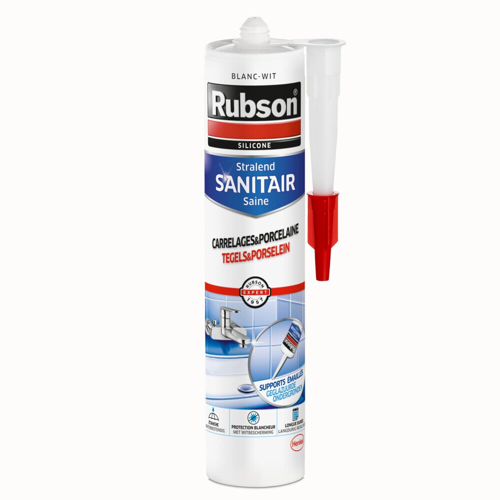 Kit sanitair tegels+porselein wit Rubson Kit sanitair tegels+porselein wit Rubson