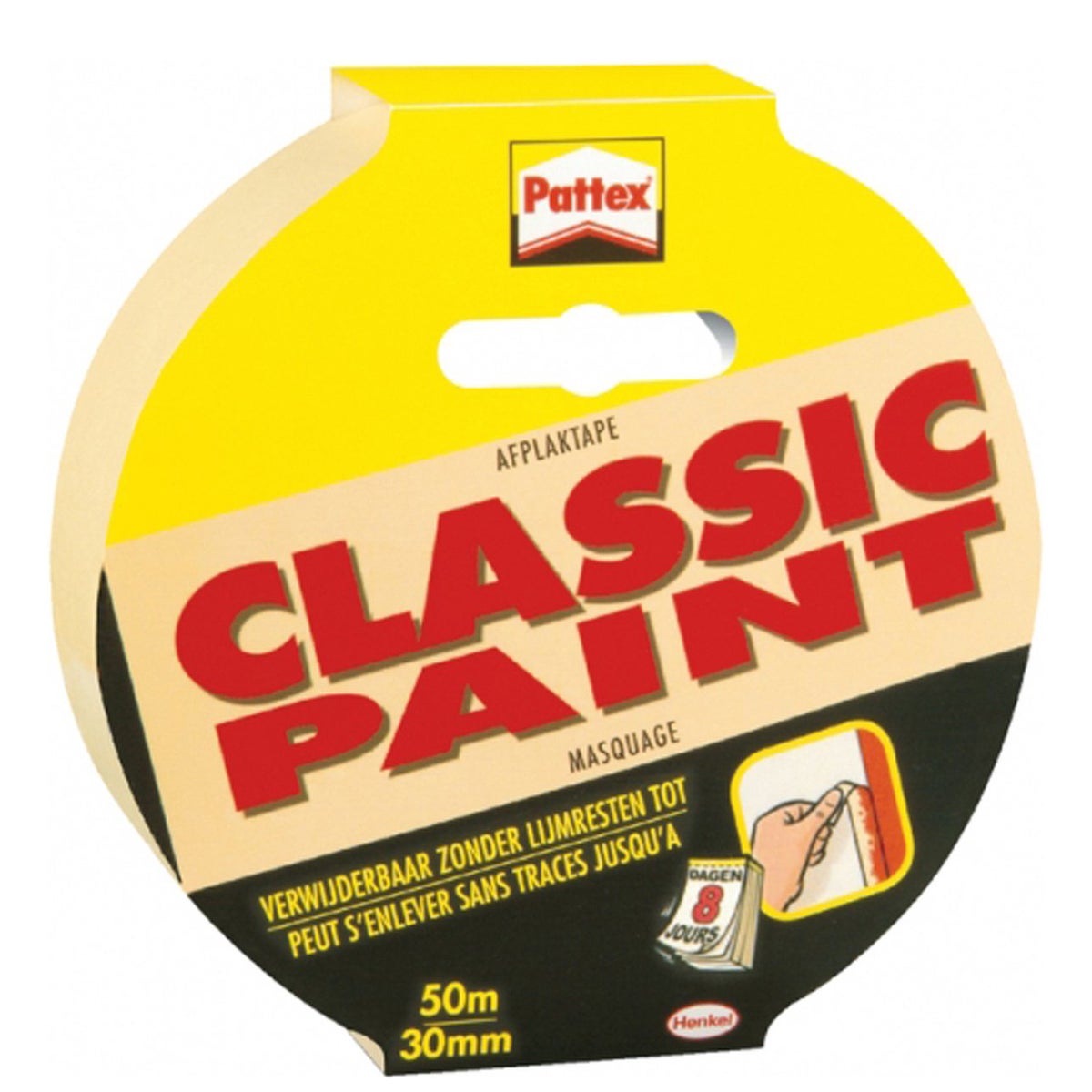 Afplaktape verf 50Mx30 mm Pattex Afplaktape verf 50Mx30 mm Pattex