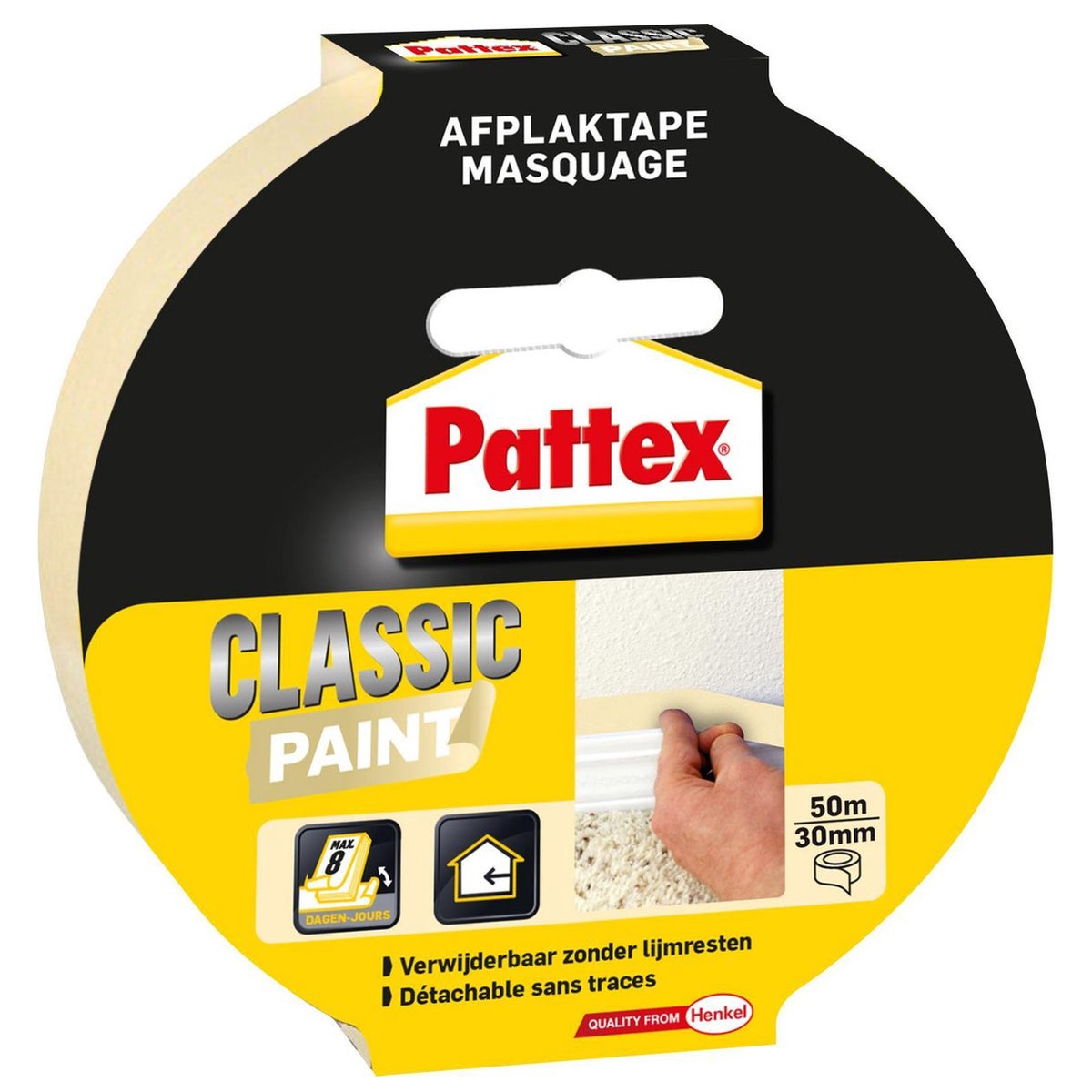 Afplaktape verf 50Mx30 mm Pattex Afplaktape verf 50Mx30 mm Pattex