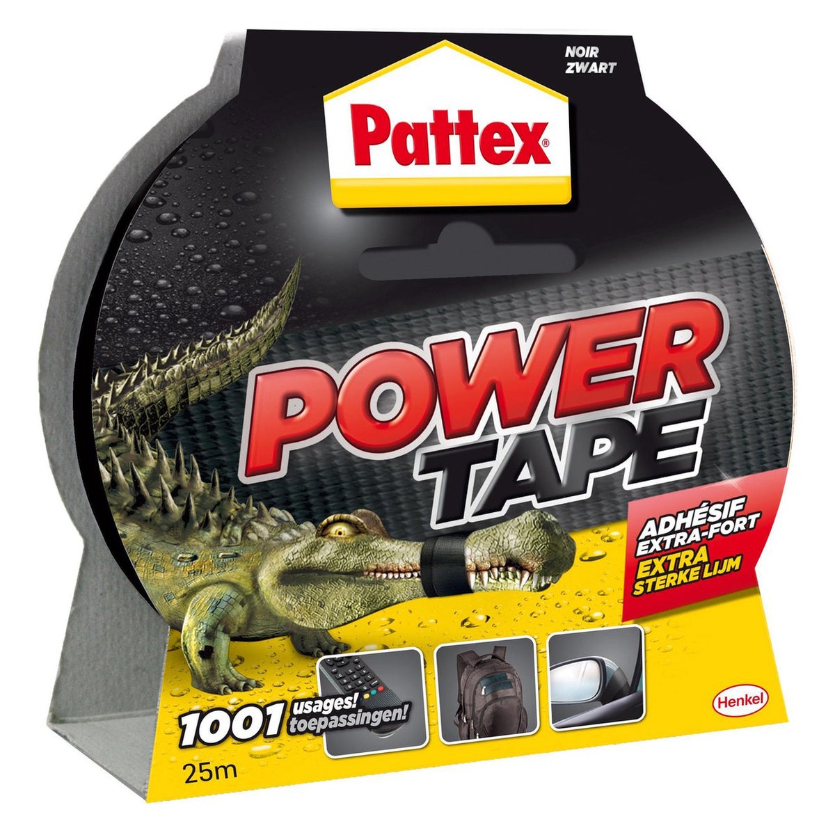 Power tape 25 m x 50 mm zwart Pattex Power tape 25 m x 50 mm zwart Pattex
