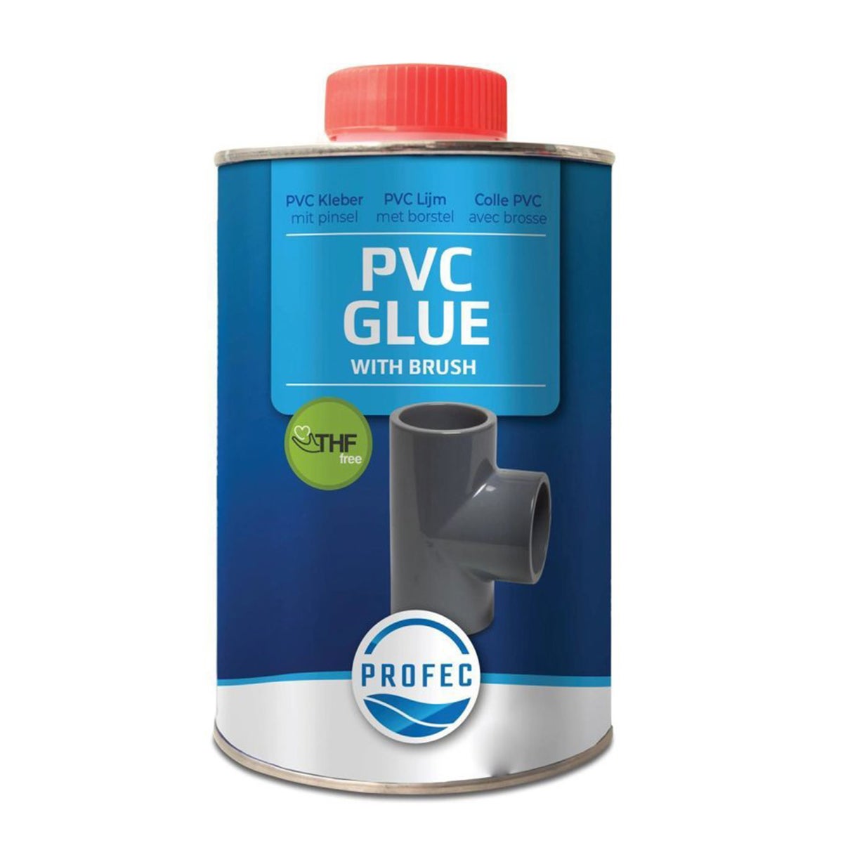 Lijm PVC 250 ml met kwast Profec Lijm PVC 250 ml met kwast Profec