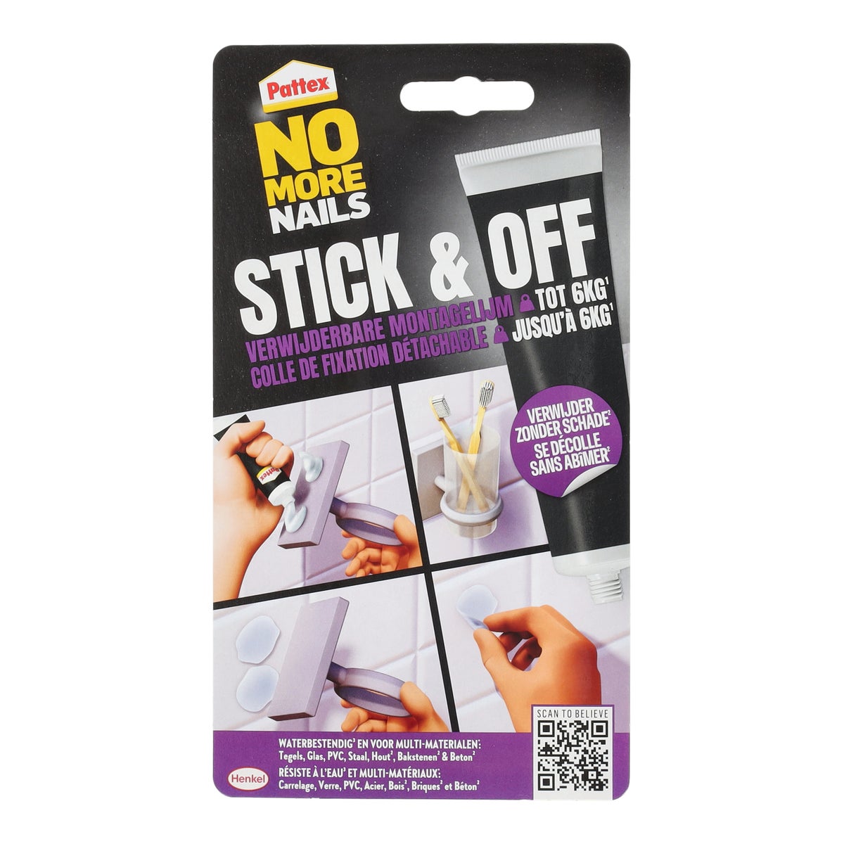 Stick and off montagelijm verwijderbaar Pattex Stick and off montagelijm verwijderbaar Pattex