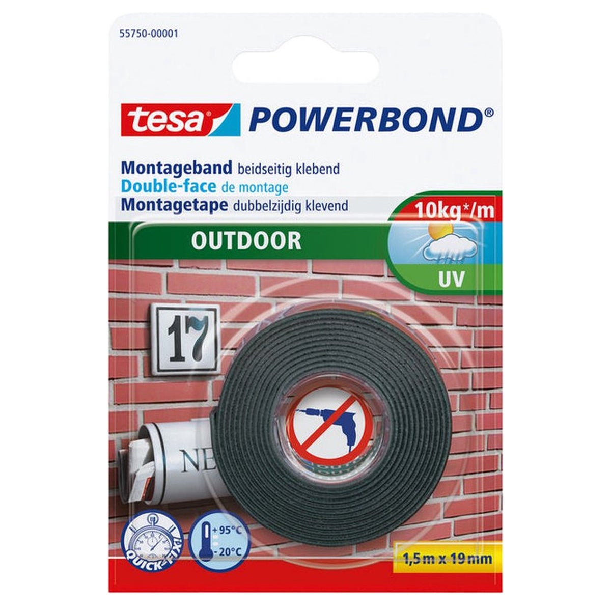 Montagetape outdoor 19 mm x 1.5 m Montagetape outdoor 19 mm x 1.5 m