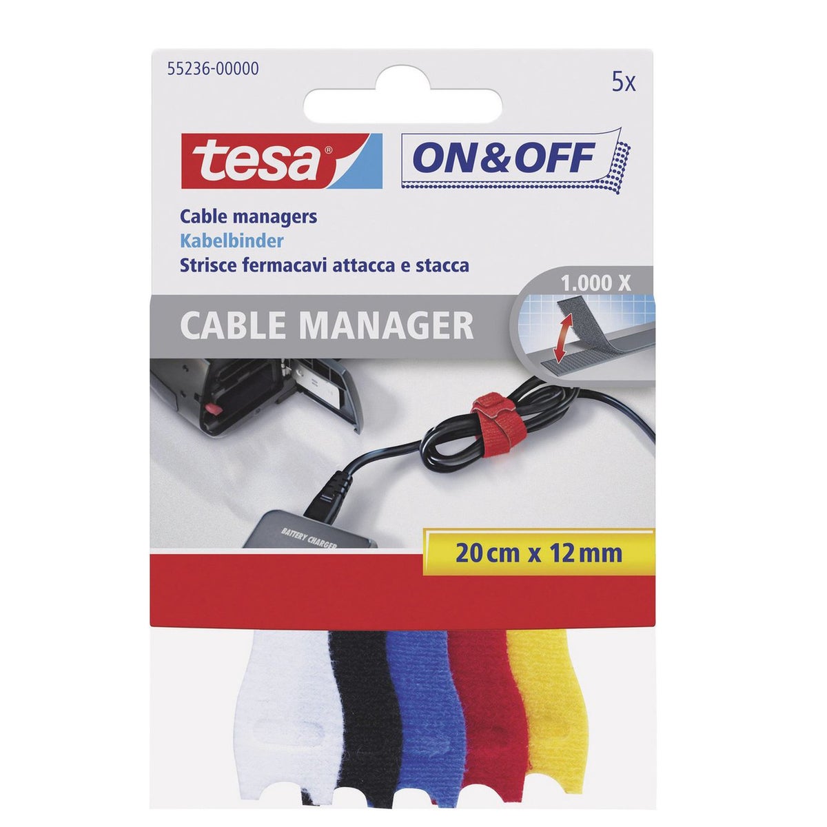 Klittenband kabel tape 12 mm x 20 cm Klittenband kabel tape 12 mm x 20 cm