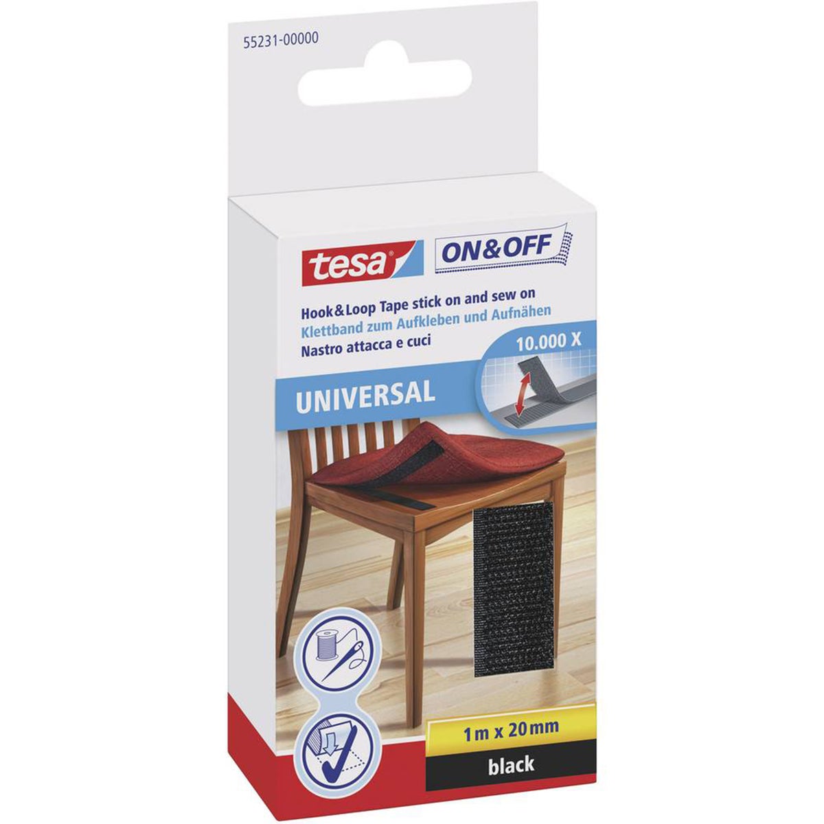 Klittenband tape 20mmx1M zwart Klittenband tape 20mmx1M zwart
