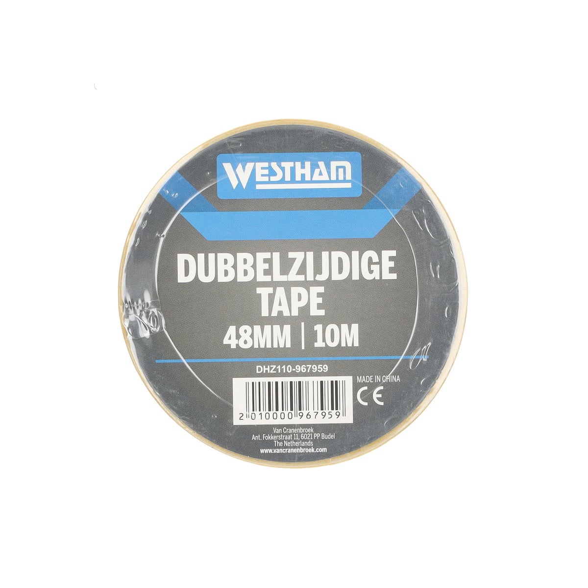 Tape dubbelklevend 48mmx10M Westham Tape dubbelklevend 48mmx10M Westham