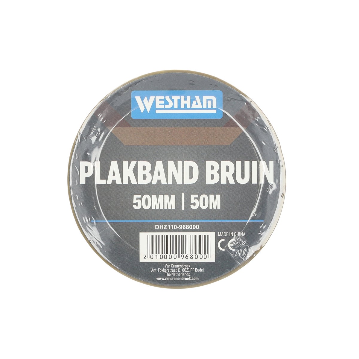 Plakband bruin 50 mm x 50 m Westham Plakband bruin 50 mm x 50 m Westham