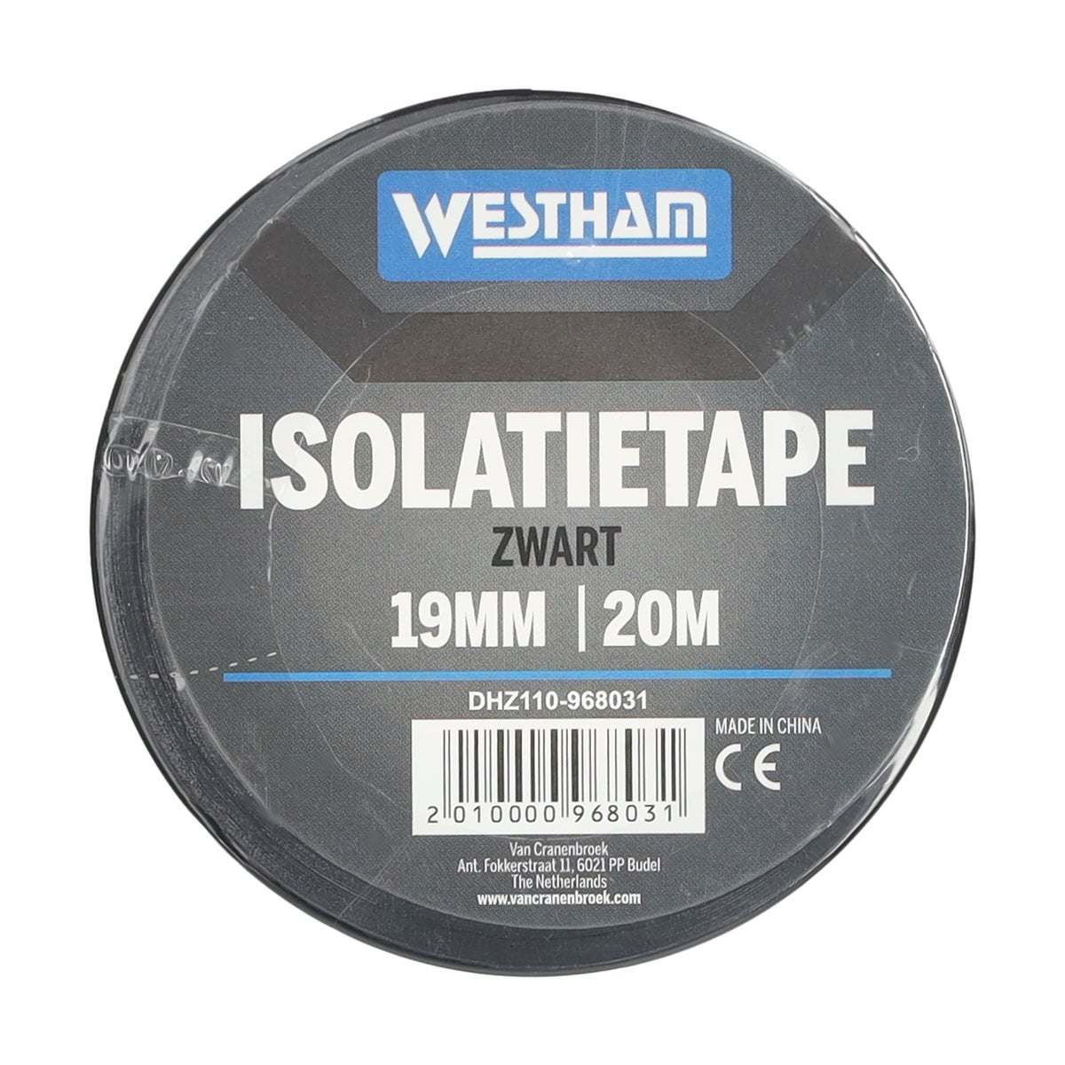 Tape zwart 19 mm x 20 M Westham Tape zwart 19 mm x 20 M Westham