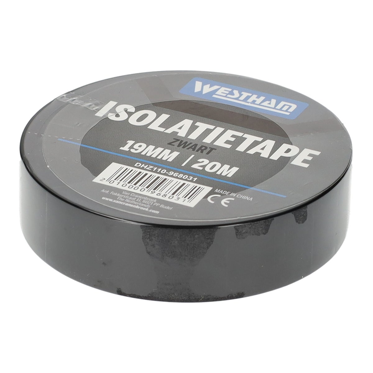 Tape zwart 19 mm x 20 M Westham Tape zwart 19 mm x 20 M Westham