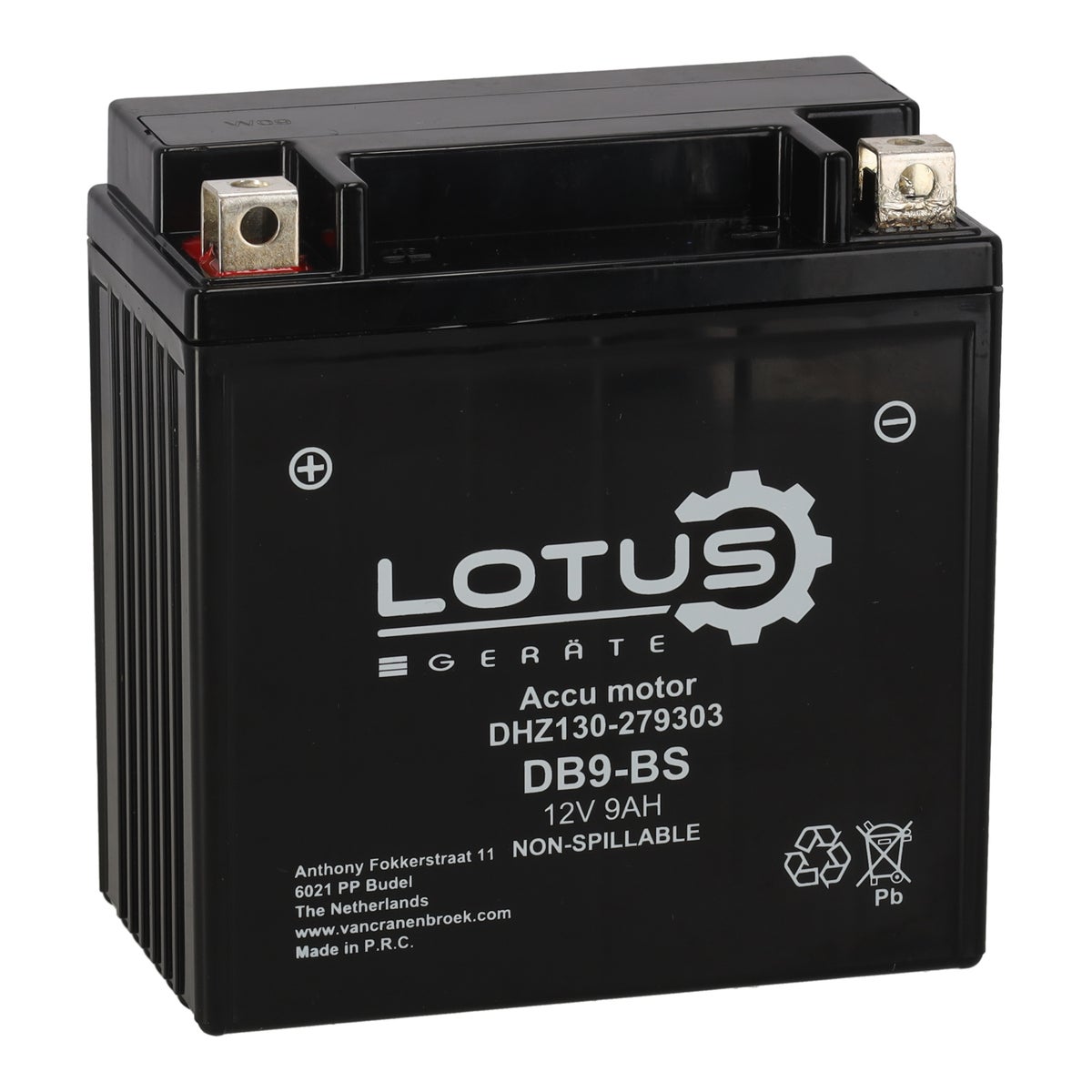 Accu motor 12V 9Ah DB9-BS V2 Lotus Accu motor 12V 9Ah DB9-BS V2 Lotus