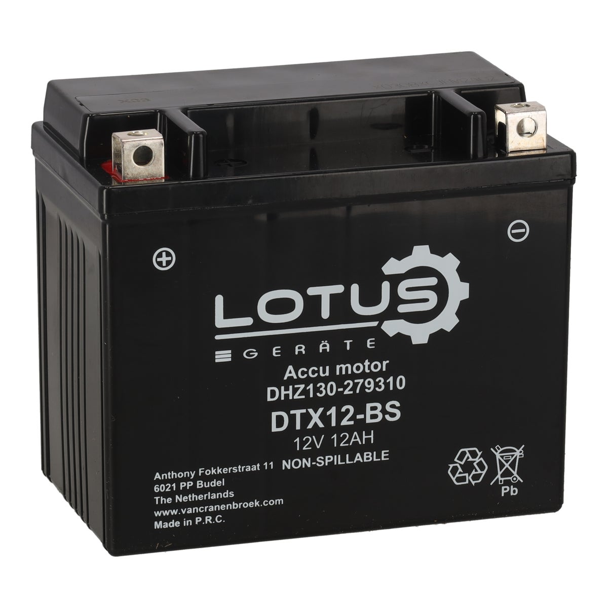 Accu motor 12V 12Ah DTX12-BS V2 Lotus Accu motor 12V 12Ah DTX12-BS V2 Lotus