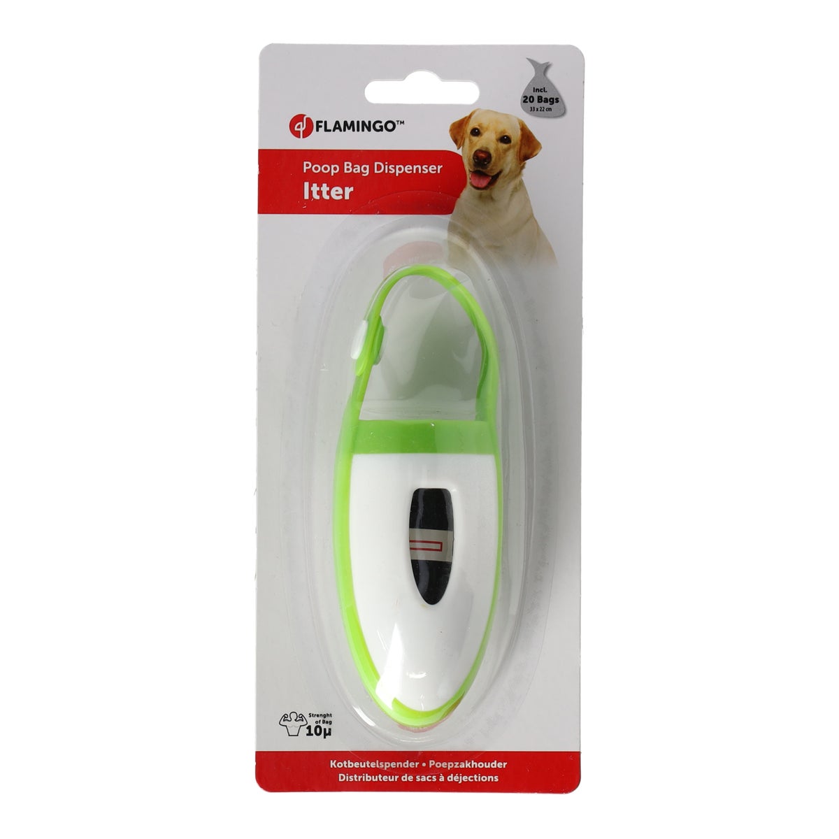 Poepzakhouder Itter wit groen 14 cm Poepzakhouder Itter wit groen 14 cm