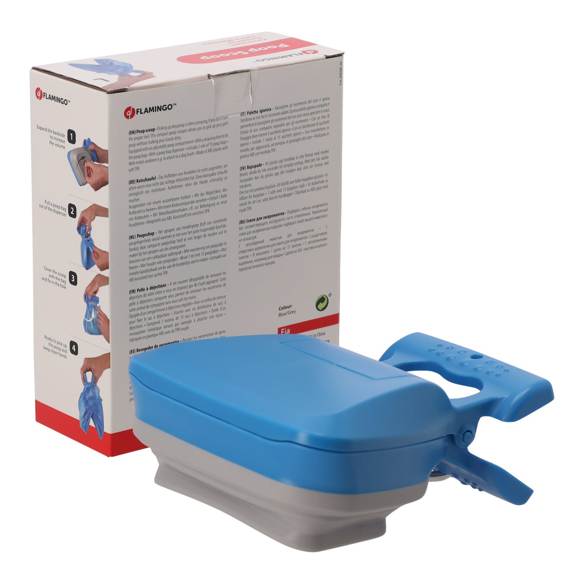 Poepschep uitklap Fia L blauw Poepschep uitklap Fia L blauw