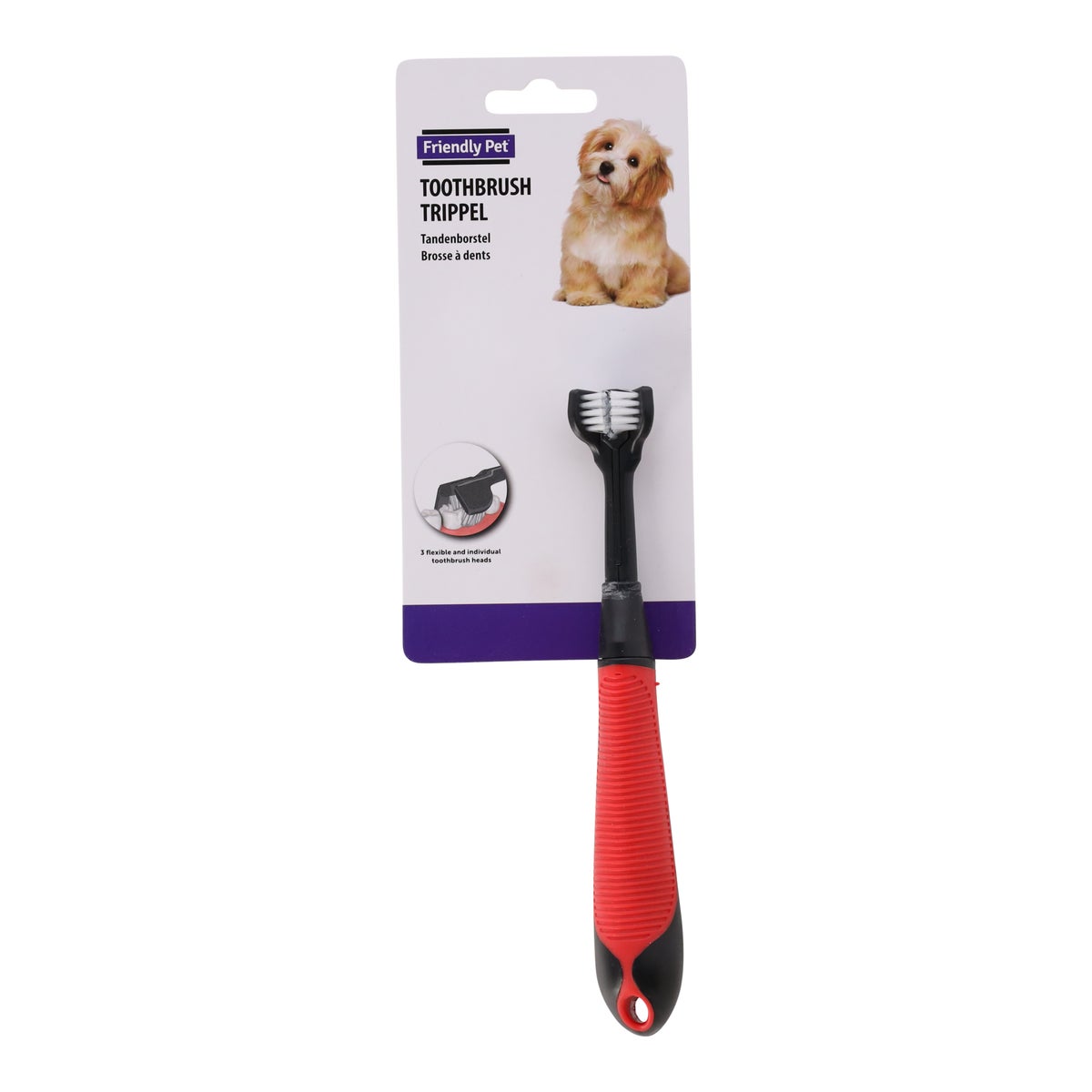 Tandenborstel hond trippel 20 cm Tandenborstel hond trippel 20 cm
