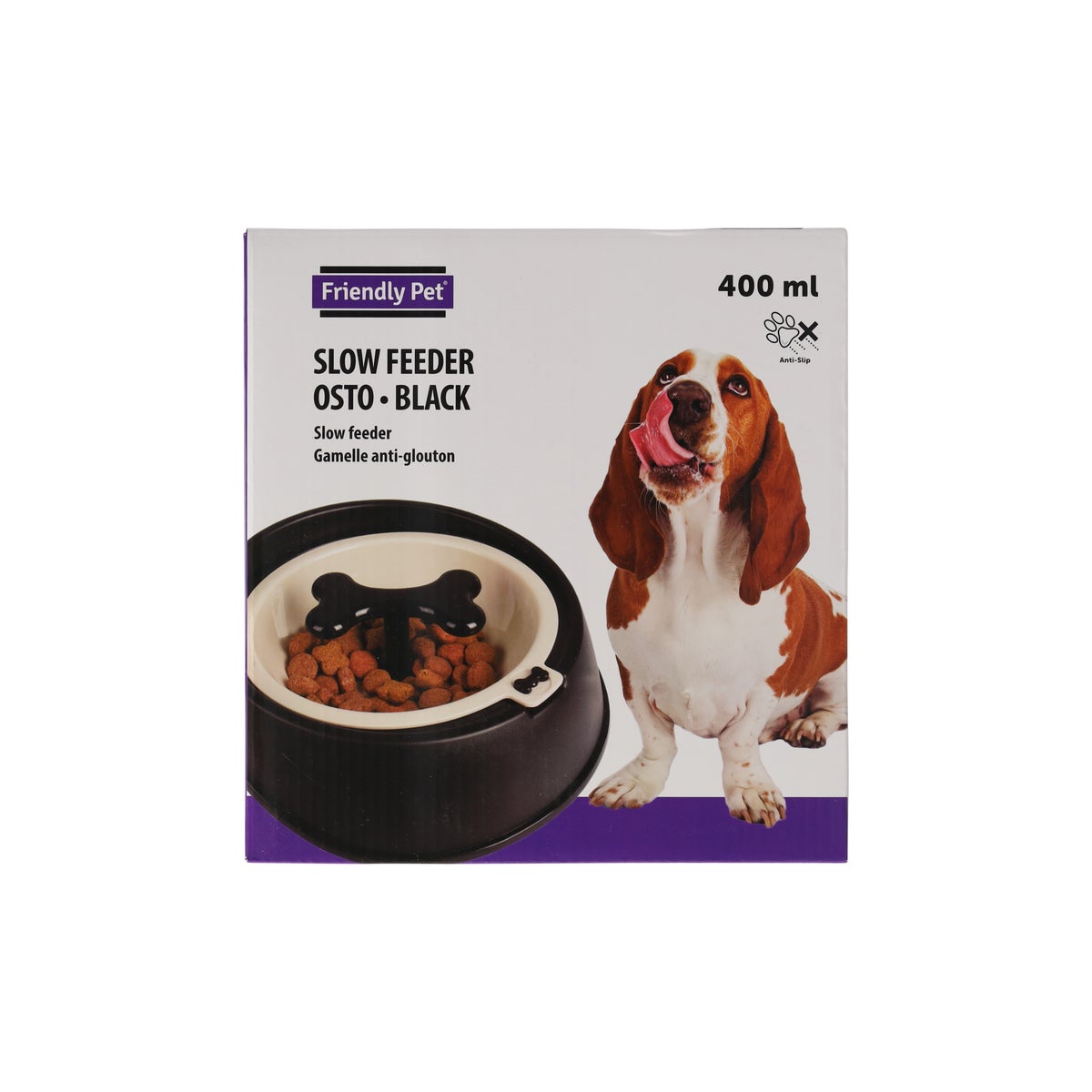 Eetpot hond Osto slow zwart 400 ml Eetpot hond Osto slow zwart 400 ml