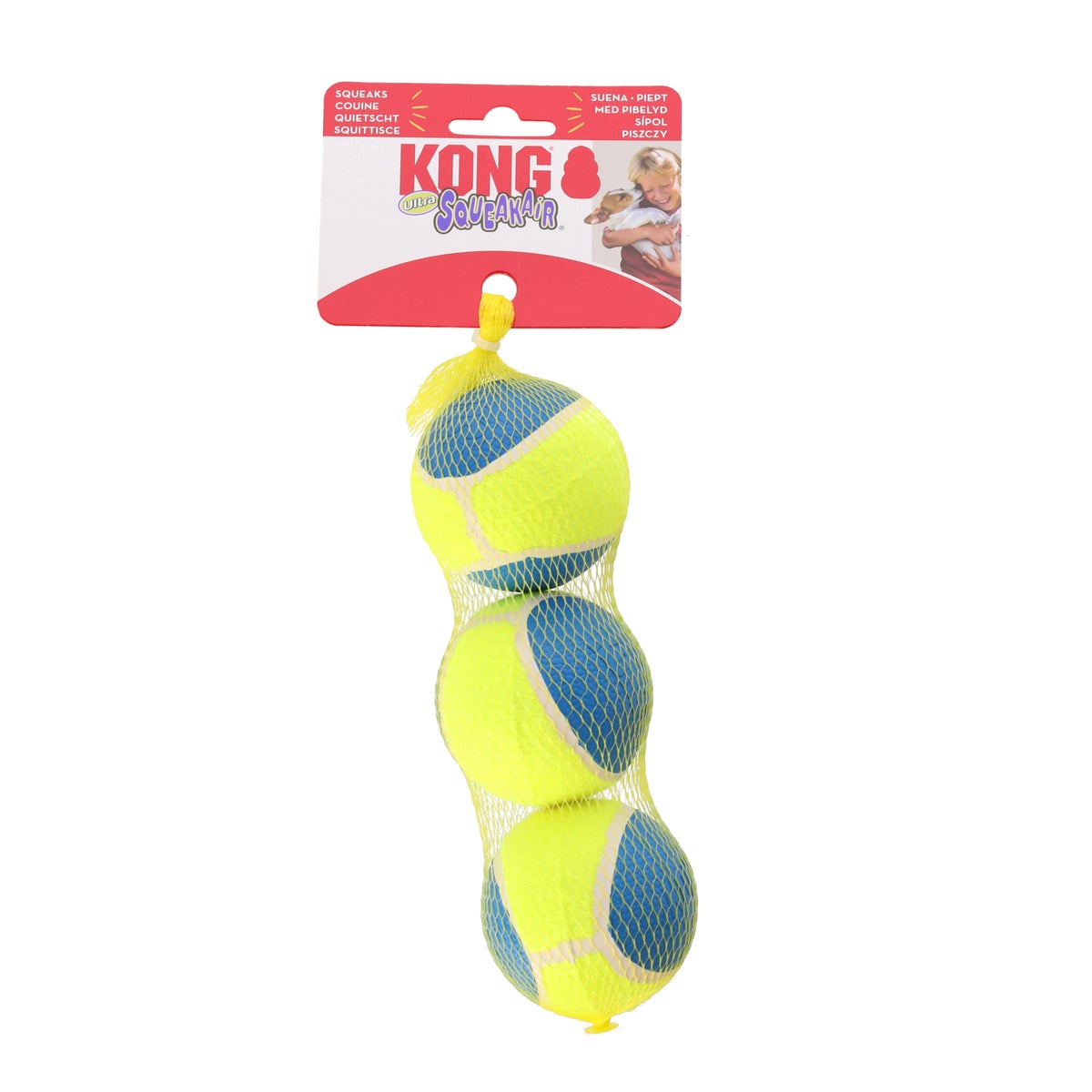 Hondenspeelgoed Kong squeckair bal M 3 stuks Hondenspeelgoed Kong squeckair bal M 3 stuks