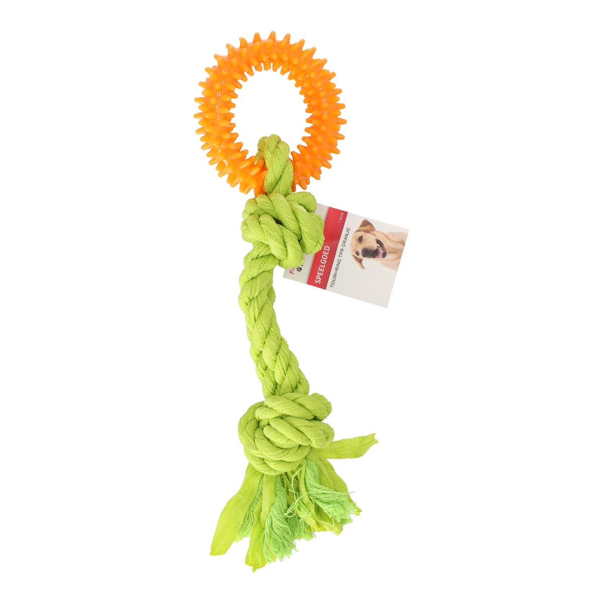 Hondenspeelgoed touw en ring TPR oranje Hondenspeelgoed touw en ring TPR oranje