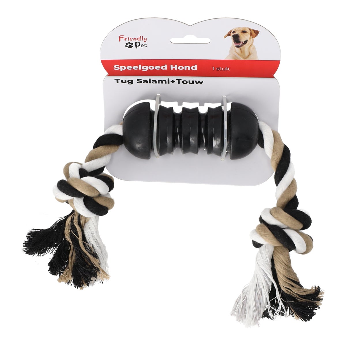 Hondenspeelgoed tug salami + touw Hondenspeelgoed tug salami + touw