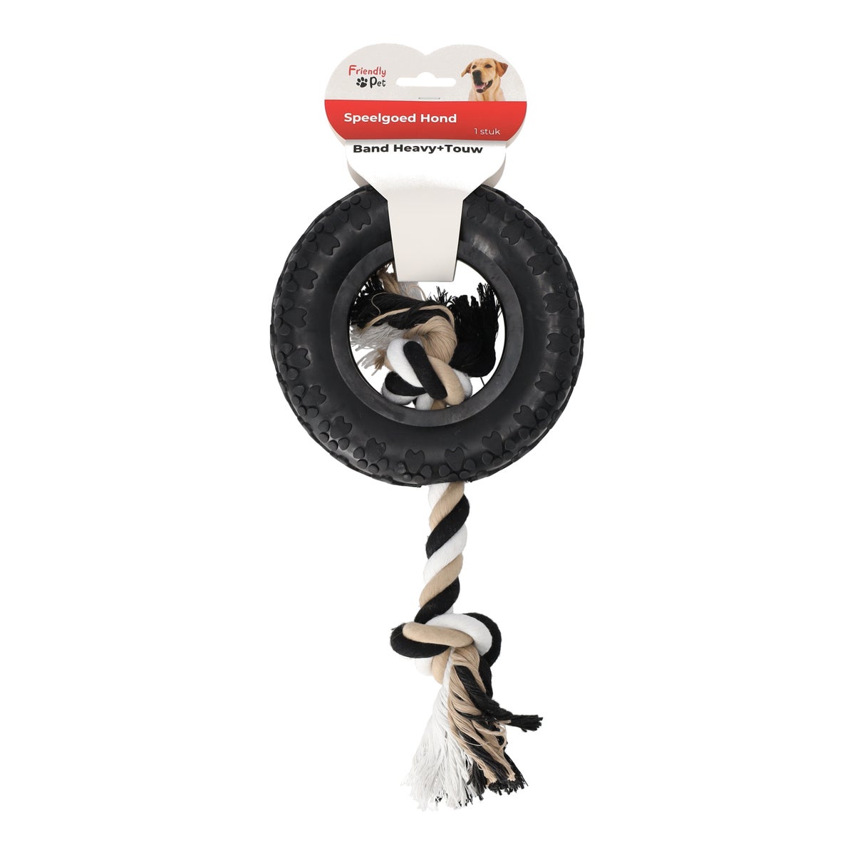 Hondenspeelgoed band heavy + touw Hondenspeelgoed band heavy + touw