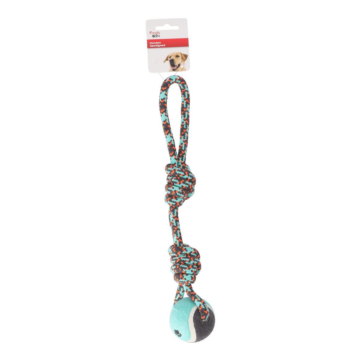 Hondenspeelgoed Riva touw twist + bal groen 38 cm Hondenspeelgoed Riva touw twist + bal groen 38 cm