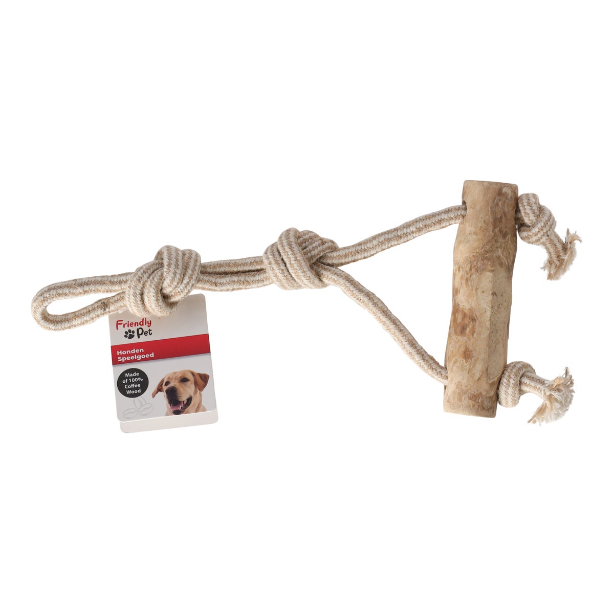 Hondenspeelgoed Java hout stok + trektouw bruin Hondenspeelgoed Java hout stok + trektouw bruin