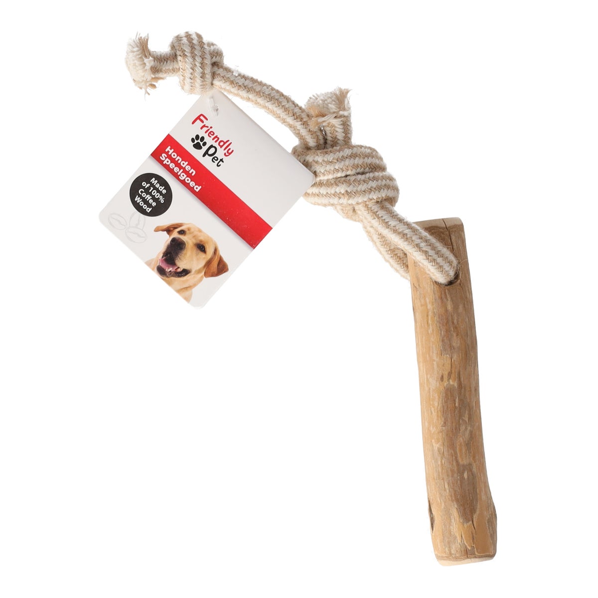 Hondenspeelgoed Java hout stok + trektouw bruin S Hondenspeelgoed Java hout stok + trektouw bruin S
