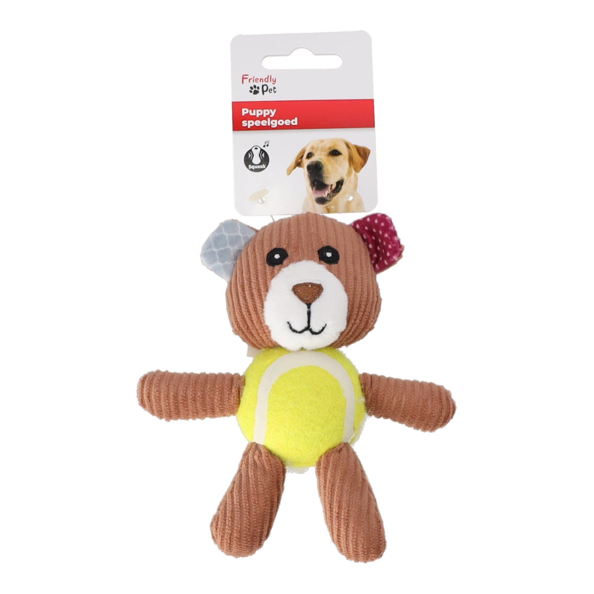 Hondenspeelgoed Nilak beer plush + tennisbal bruin 15 cm Hondenspeelgoed Nilak beer plush + tennisbal bruin 15 cm