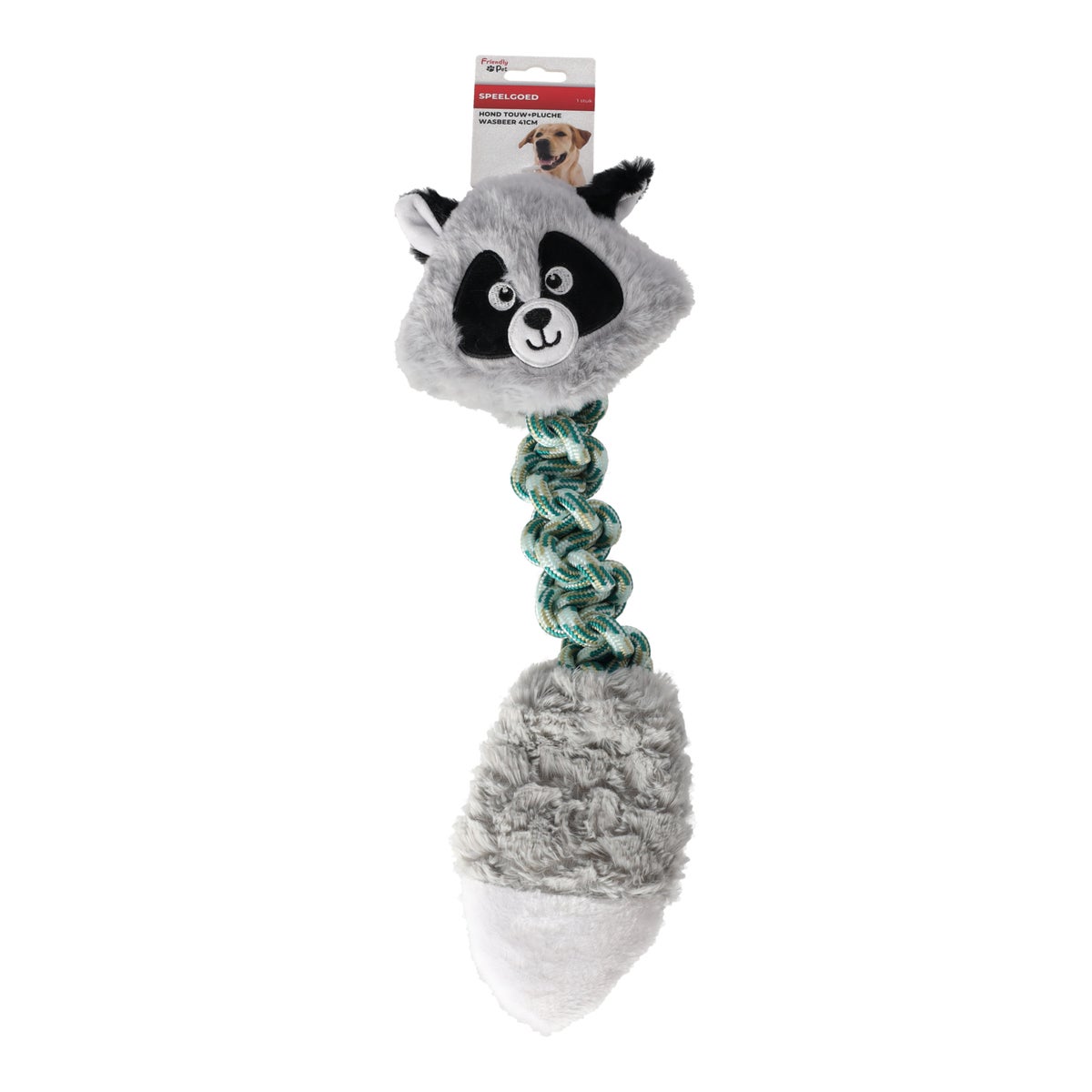 Hondenspeelgoed touw en pluche wasbeer 41 cm Hondenspeelgoed touw en pluche wasbeer 41 cm