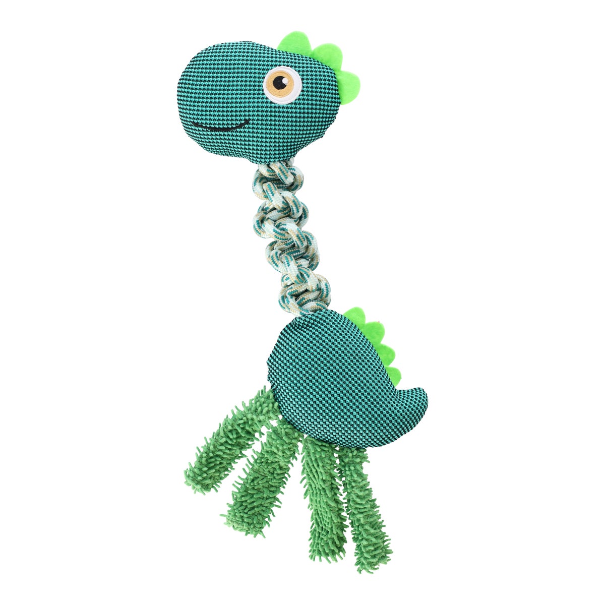 Hondenspeelgoed touw en pluche dino 42 cm Hondenspeelgoed touw en pluche dino 42 cm